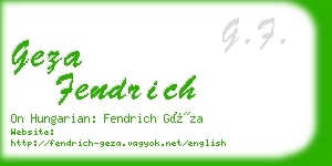 geza fendrich business card